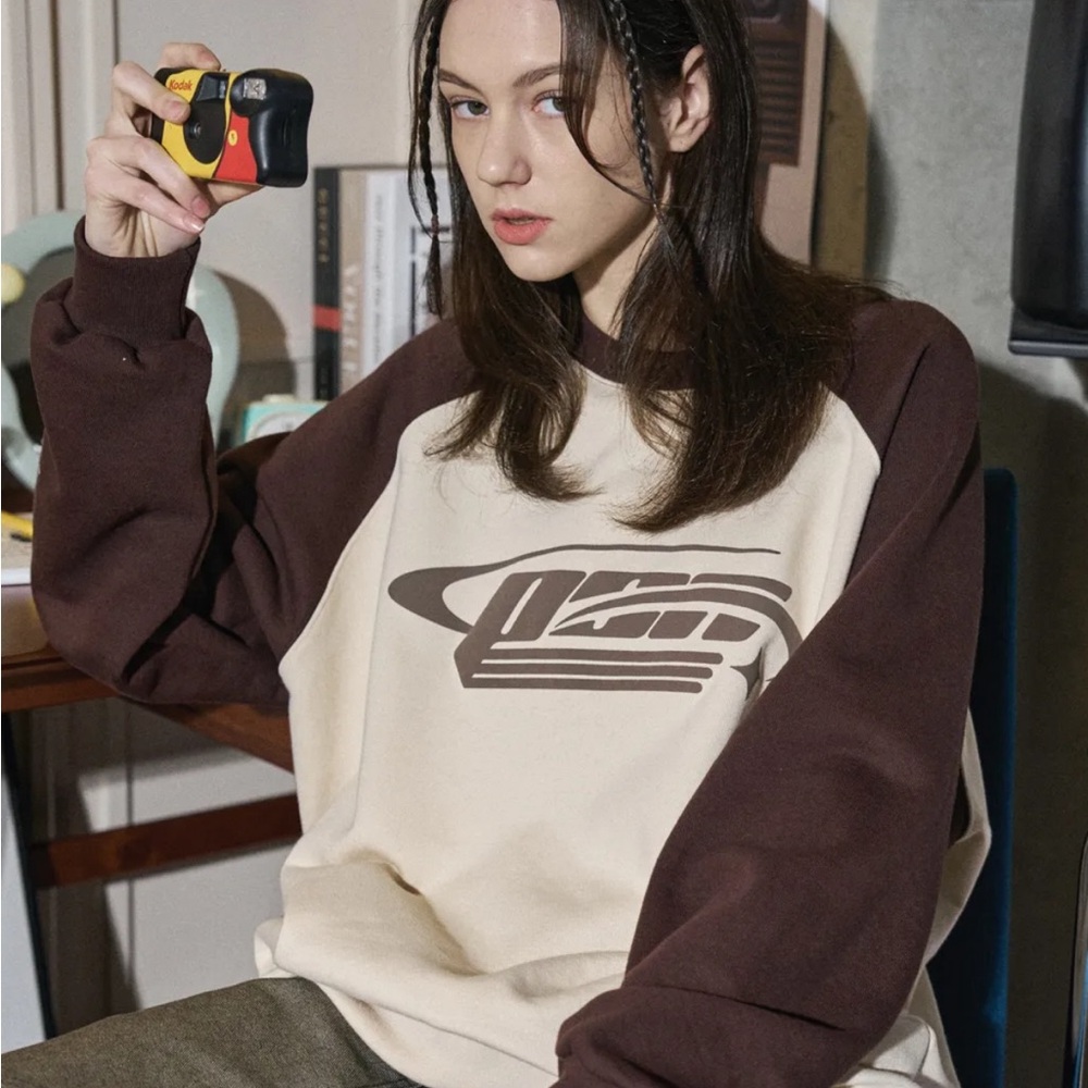 MUSINSA CPGN shooting logo regular sweatshirt beige brown Medium. NWOT